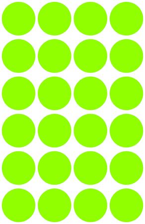 Etikett, 18 mm, kör, AVERY ZWECKFORM, neon zöld, 96 etikett/csomag